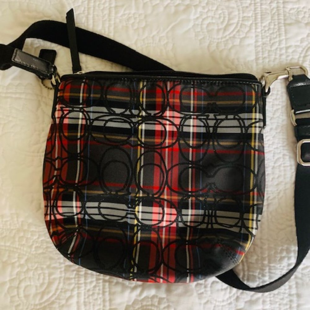 Coach Tartan Plaid Crossbody Bag Gem